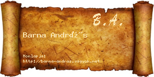 Barna András névjegykártya