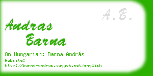 andras barna business card